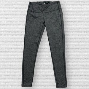 Athleta Workout Leggings Size Small Black Gray Criss Cross Herringbone Pattern
